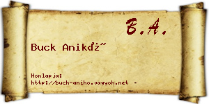 Buck Anikó névjegykártya